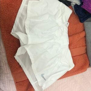 White nike shorts